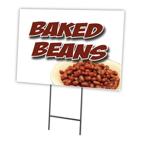 Baked Beans Yard Sign & Stake Outdoor Plastic Coroplast Window